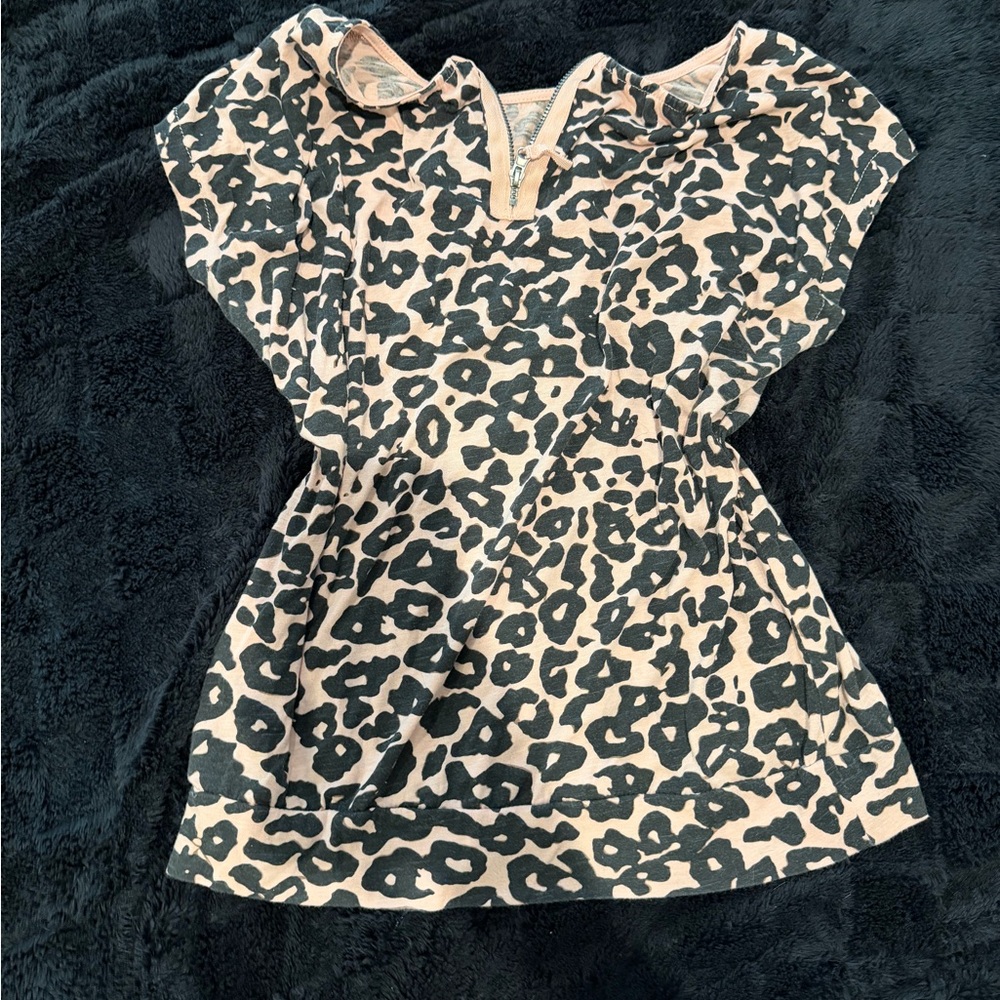Leopard Print Top with Zipper Detail